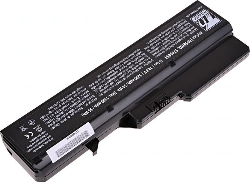 Batéria T6 Power pre Lenovo IdeaPad G460, G465, G470, G475, G560, G565, G570, 5200mAh, 58Wh, 6cell