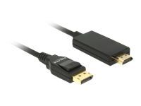 Kábel adaptéra - DisplayPort s kolíkmi (samec) do HDMI s kolíkmi (samec) - 1 m - trojnásobne tienená krútená dvojlinka - čierna - pasívny