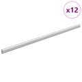 vidaXL Tyč do skrine 12 ks Strieborná 664 x 15 x 29 mm