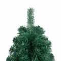 vidaXL Osvetlený umelý polovičný vianočný stromček+gule, zelený 150 cm