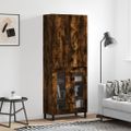 vidaXL Vysoká skrinka dymový dub 69,5x34x180 cm spracované drevo