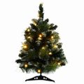 vidaXL Osvetlený umelý vianočný stromček+stojan, zelený 60 cm, PVC