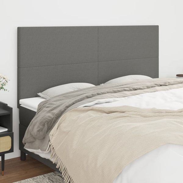 vidaXL Čelo postele tmavosivé 180x5x118/128 cm látkové