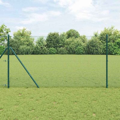 vidaXL Pevný kovaný drôtový plot 10 x 1,4 m PVC potiahnutá oceľ Zelená