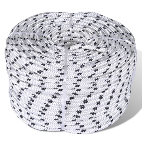 vidaXL Spletané lodné lano, polyester 14 mm x 50 m
