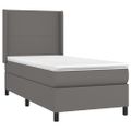 vidaXL Boxspring posteľ s matracom a LED sivá 80x200 cm umelá koža