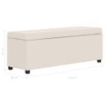 vidaXL Lavica s úložným priestorom 116 cm krémová polyester