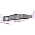 vidaXL Oblúkový gabionový kôš 4 ks 400x50x40/60 cm pozinkované železo