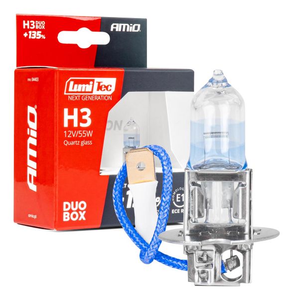 Halogénové žiarovky H3 12V 55W LumiTec NEXT GENERATION +135% DUO AMiO-04403