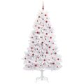 vidaXL Umelý Sklápací Vianočný Stromček Biela 240 cm PVC a oceľ