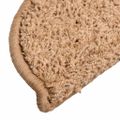 vidaXL Schodové rohože 15 ks 56x17x3 cm béžové, polkruhové