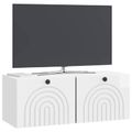 vidaXL Nástenná TV skrinka Biela s vysokým leskom 78,5 x 31 x 30 cm