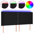 vidaXL Čelo postele s LED čierne 203x16x118/128 cm látka