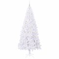 vidaXL Umelý vianočný stromček s 300 LED-i Biela 240 cm PVC a oceľ