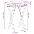 vidaXL Jedálenský stolík v tvare X 50x50x75 cm borovica a oceľ