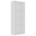 vidaXL Knižnica so 4 policami, biela 60x30x151,5 cm, drevotrieska