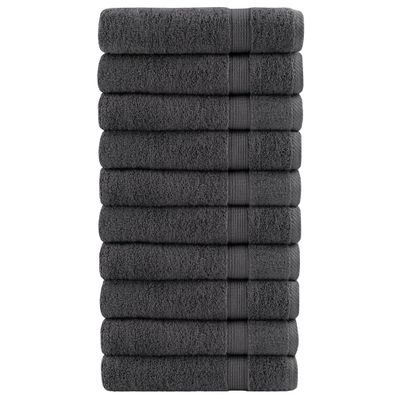 vidaXL Prémiové uteráky na ruky SOLUND 10 ks antracit 50x100cm 600g/m2