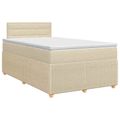 vidaXL Posteľ boxspring s matracom Krémová 120 x 200 cm Látka