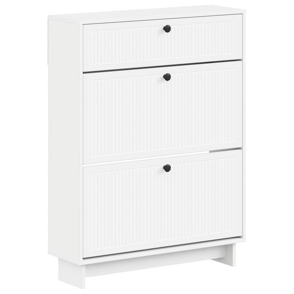 vidaXL Skriňa na topánky EDE 78 x 24 x 103 cm Kompozitné drevo Biela