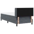 vidaXL Posteľ s pružinovým rámom Tmavo šedá 200 x 90 cm Zamat
