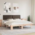 vidaXL Rám postele s čalúneným čelom Sivohnedá 200 x 200 cm