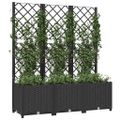 vidaXL Záhradný kvetináč s mriežkou čierny 120x40x136 cm PP