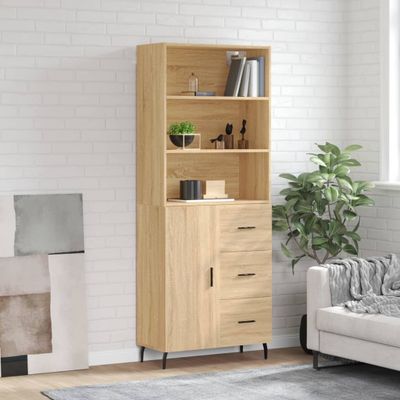 vidaXL Vysoká skrinka dub sonoma 69,5x34x180 cm spracované drevo