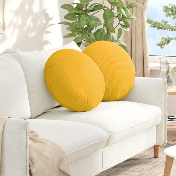 vidaXL Vankúše na sedenie 2 pcs Svetložltá Ø50 x 19 cm