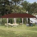 vidaXL Prístrešok na párty 575 x 290 x 245 cm Hnedá