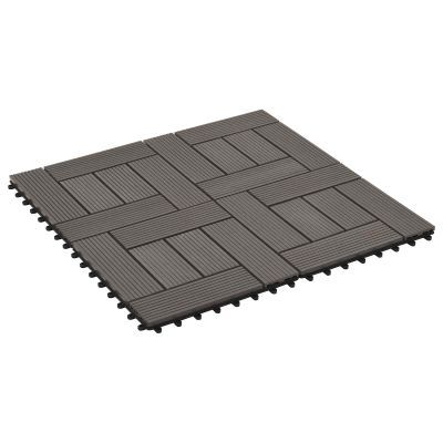 vidaXL Dlažba na terasu 22 pcs Tmavohnedá 30 x 30 cm drevoplast