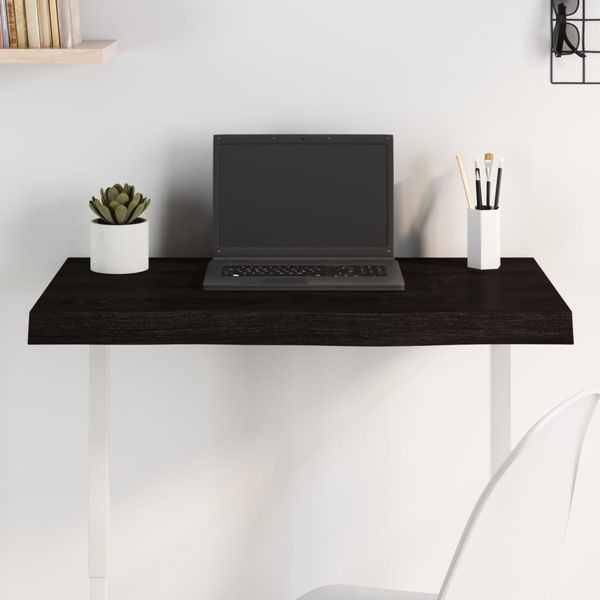 vidaXL Stolová doska tmavohnedá 80x50x(2-6) cm ošetrený dubový masív
