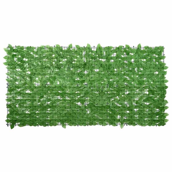 vidaXL Balkónová zástena so zelenými listami 200x100 cm