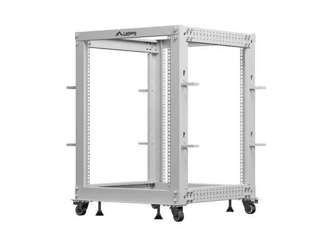 LANBERG OTVORENÝ RACK 19'' 15U 600X600-1100 NASTAVITEĽNÝ ŠEDÝ