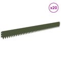 vidaXL Obrubník trávnika 20 ks 103 x 10 cm Oceľ Olivovo zelená