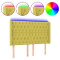 vidaXL Čelo postele s LED zelené 147x16x118/128 cm látka