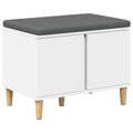 vidaXL Predsieňová lavica s vankúšom s úložiskom Biely 60 x 38 x 46 cm