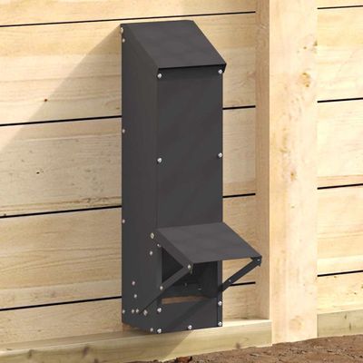 vidaXL Kŕmidlo pre kurčatá Čierna 13 x 12 x 51 cm Studenokoľajná oceľ