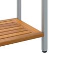 vidaXL Vonkajší stôl s úložiskom Prírodná a šedá 80 x 35 x 75 cm