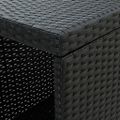 vidaXL Barový stolík s úložným regálom čierny 120x60x110 cm polyratan