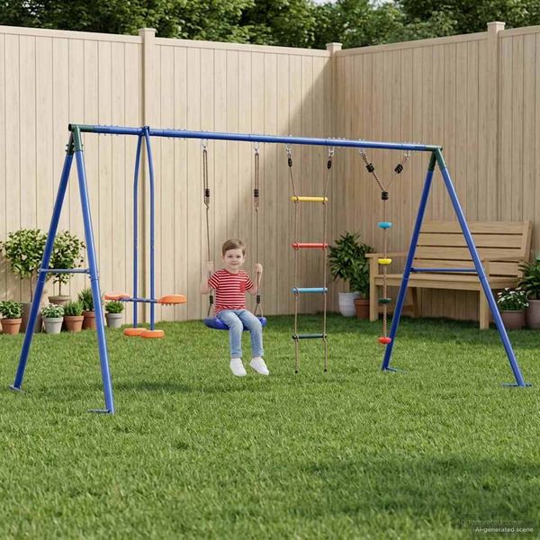 vidaXL Hojdačka do exteriéru Viacfarebný 330 x 185 x 185 cm Oceľ a PE