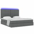 vidaXL LED úložná posteľ s matracom Tmavosivá 180 x 200 cm Látka