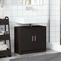 vidaXL Skrinka pod umývadlo čierna 63x29x55 cm kompozitné drevo