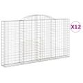 vidaXL Oblúkový gabiónový kôš 12ks 300x30x160/180cm pozinkované železo