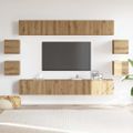 VidaXL 8 dielna súprava nástennej TV skrinky Artisan Oak