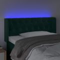 vidaXL Čelo postele s LED tmavozelené 103x16x78/88 cm zamat