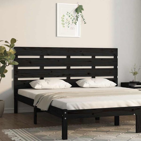 vidaXL Čelo postele čierne 120x3x80 cm masívna borovica