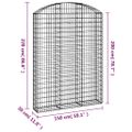 vidaXL Oblúkový gabionový kôš 150x30x200/220 cm pozinkované železo