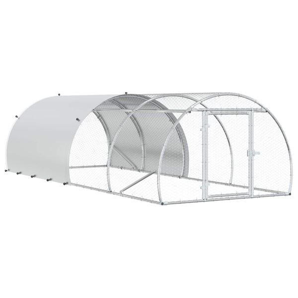 vidaXL Kurník pre kurčatá Strieborná 400 x 150 x 100 cm