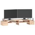 vidaXL Stojan na monitor 100x27,5x15 cm masívna borovica