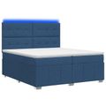 vidaXL LED boxspring posteľ s matracom Modrá 200 x 200 cm Látka